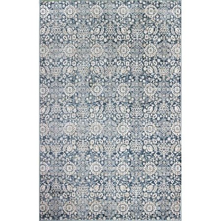BASHIAN Bashian B128-BL-2.6X4.6-BR104 2 ft. 6 in. x 4 ft. 6 in. Bradford Collection Transitional Polyester Power Loom Area Rug; Blue B128-BL-2.6X4.6-BR104
